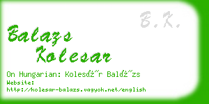 balazs kolesar business card